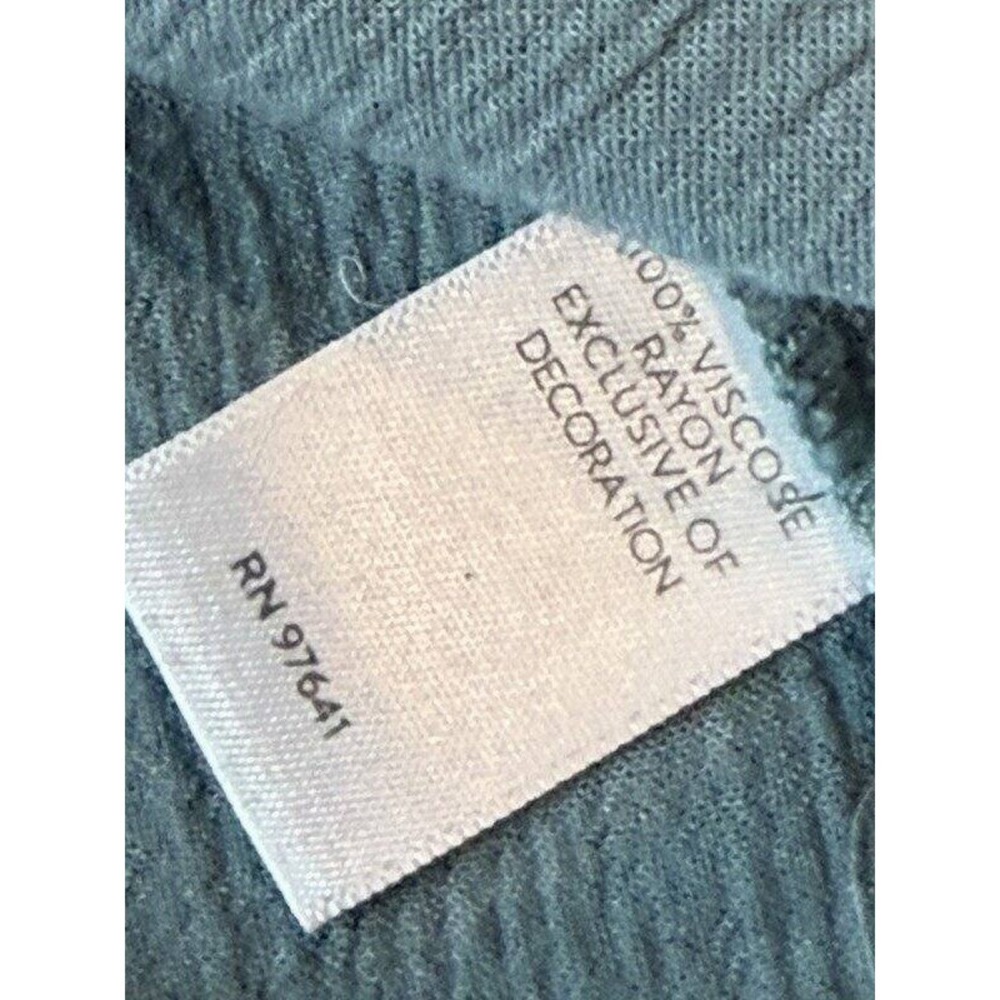 J Jill Textured Button Front Dusty Blue Long Sleeve Shirt L Embroidered Peasant - Picture 13 of 13